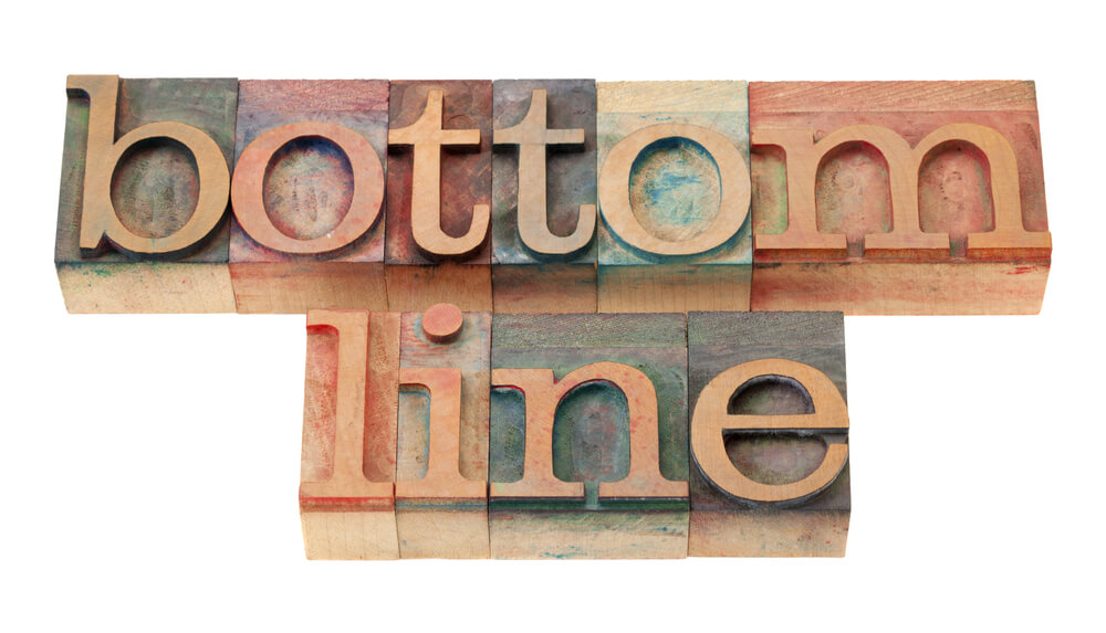 bottom line on blocks of wood