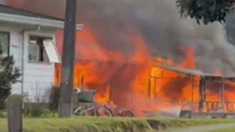 A fire in Tauranga's Bethlehem this afternoon.