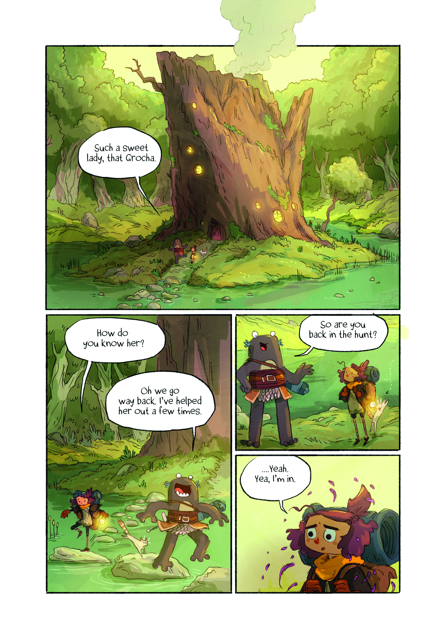 Panel illustrations from Lightfall by Tim Probert