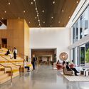 © Jason O'Rear One Milestone Life Science Campus / Studio Gang + Henning Larsen - Interior Photography, Wood, Lighting, Glass, Chair