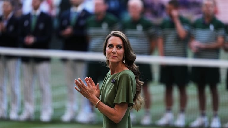Prince William joined his wife Kate and two of their children for the men's final at Wimbledon