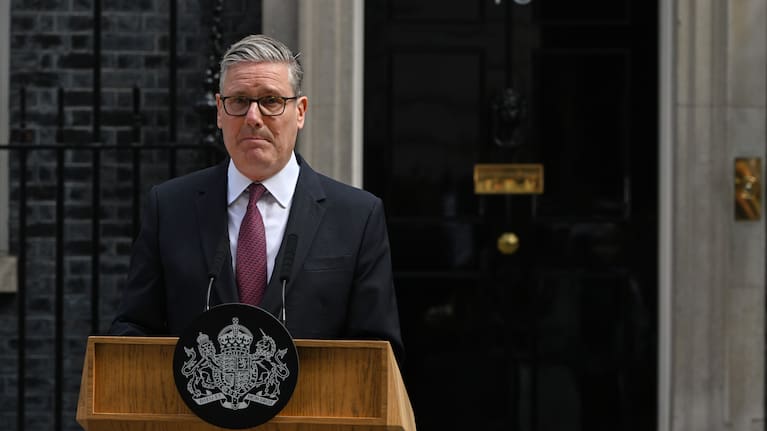 Britain's Prime Minister Keir Starmer speaks to the media outside 10 Downing Street to announce his resignation in London, Monday, June 22, 2026.