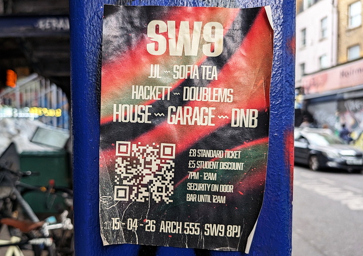 Photo feature: street posters and stickers on the streets of Brixton, July 2026