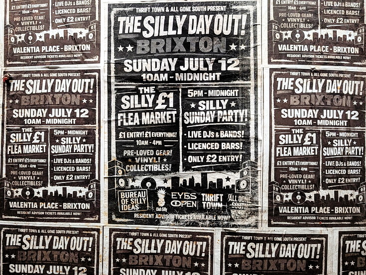 Photo feature: street posters and stickers on the streets of Brixton, July 2026