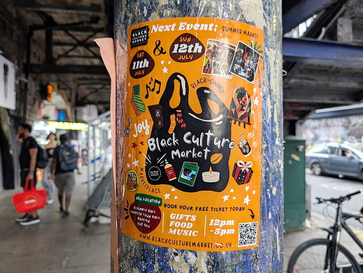 Photo feature: street posters and stickers on the streets of Brixton, July 2026