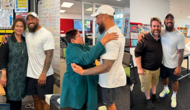NZ-born Irish rugby star pops into old school for 'surprise' visit