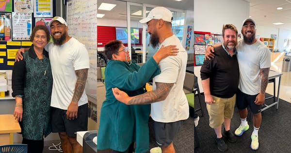 NZ-born Irish rugby star pops into old school for 'surprise' visit