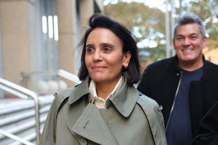 Producer Amanda Ghost leaves court following defamation proceedings brought by Charlotte MacInnes against Rebel Wilson, in Sydney, Australia, April 28, 2026.