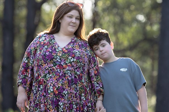 Marsden Park resident Rebecca Cookson with her son, Aaron Comer.