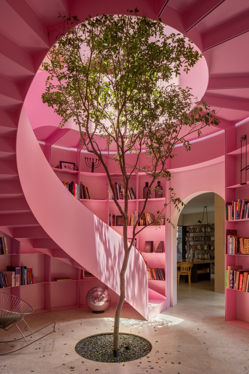 casa kiki revives a 1930s california style home around a pink turret in mexico city 1