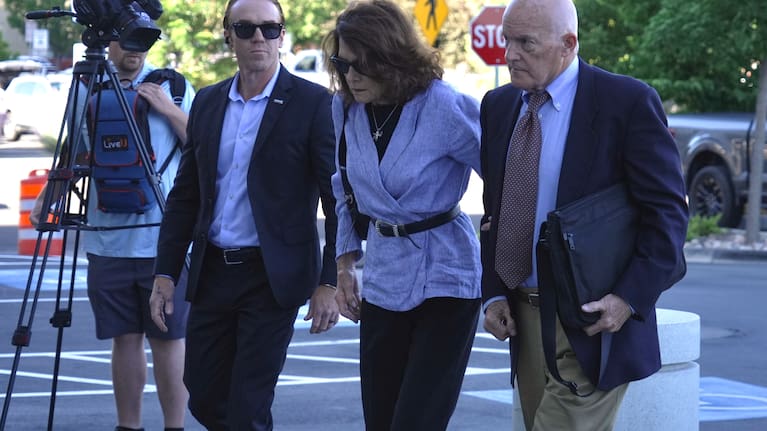 Charlie Kirk's parents, Kathryn, and Robert Kirk, right, arrive at the Fourth District Courthouse in Provo, Utah, for a hearing for Tyler Robinson, accused in the fatal shooting of Charlie Kirk.