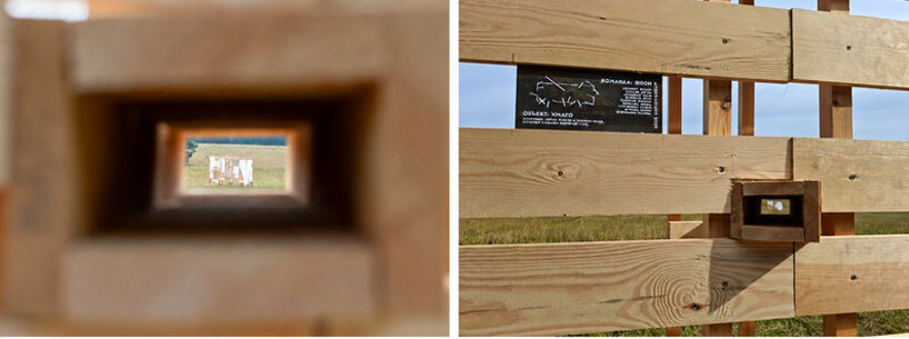 as contemporary propylaea, twin timber gateways frame open-air architectural park in russia - 4