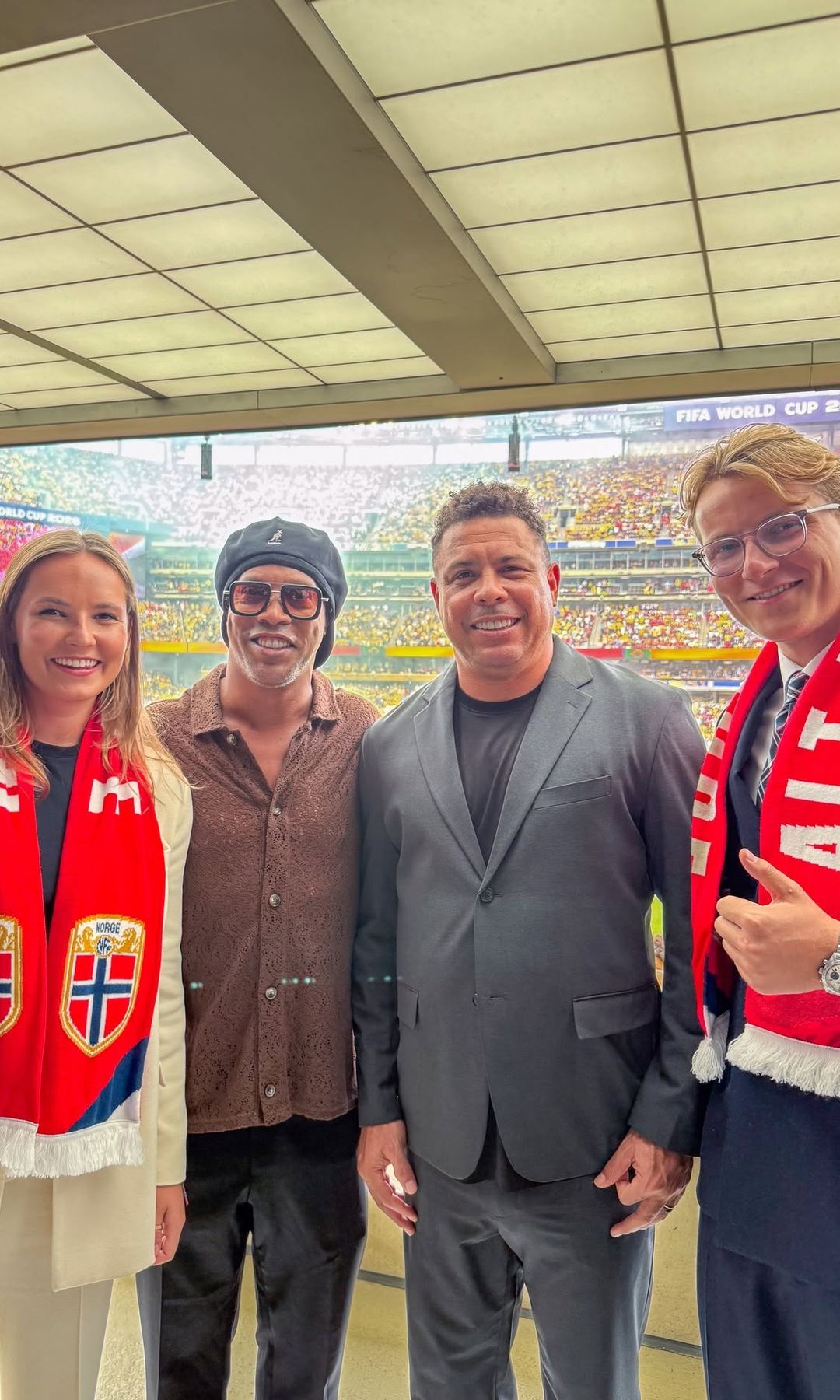 Prince Ingrid and Prince Sverre watching the World Cup in person