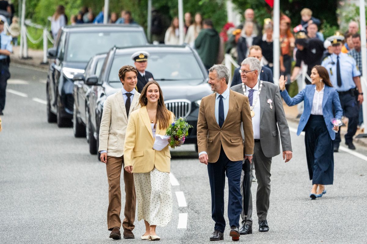 King Frederik X, Queen Mary, Crown Prince Christian, Prince Vincent, and Princess Josephine receive a warm welcome as they arrive at Gråsten Palace for the Danish Royal Family's annual summer stay.