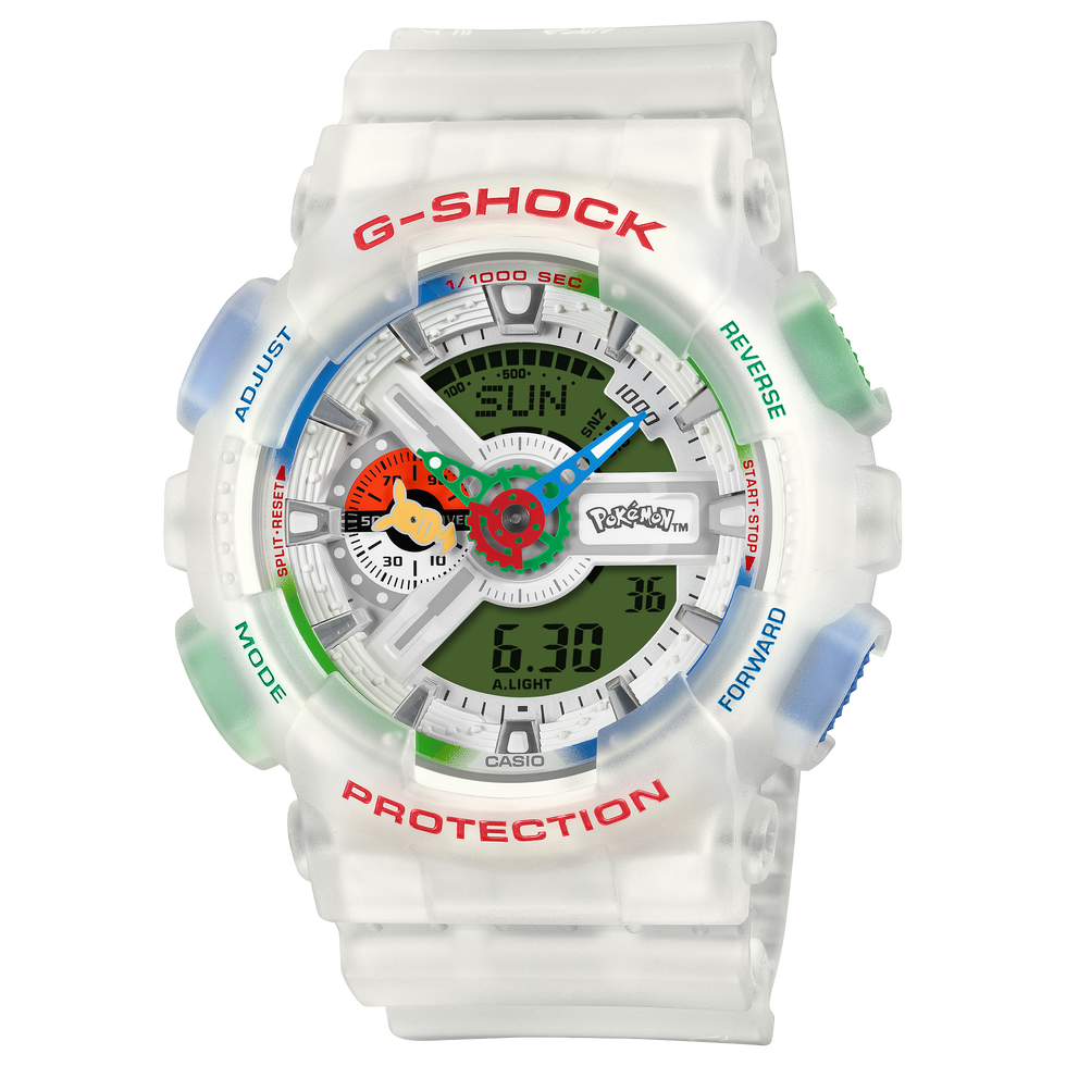 digital and analog gshock wristwatch featuring a pokémon theme digital and analog gshock wristwatch featuring a pokémon theme