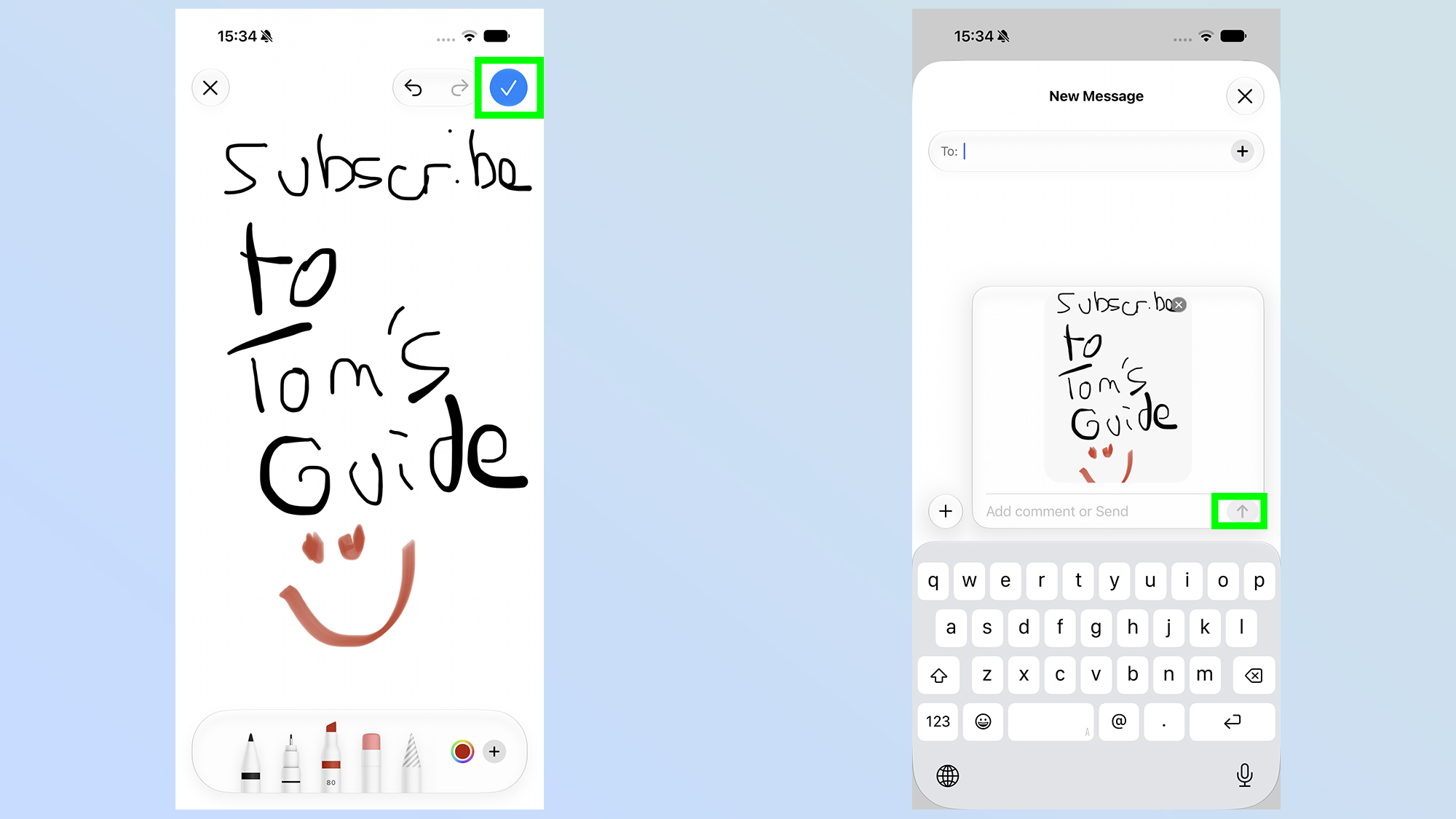 step by step how to on how to draw in messages app in ios 27 beta