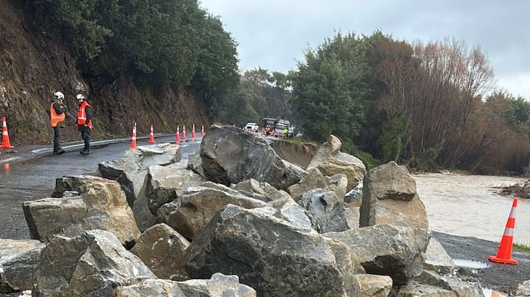 Damage to State Highway 1 near Kaikōura.