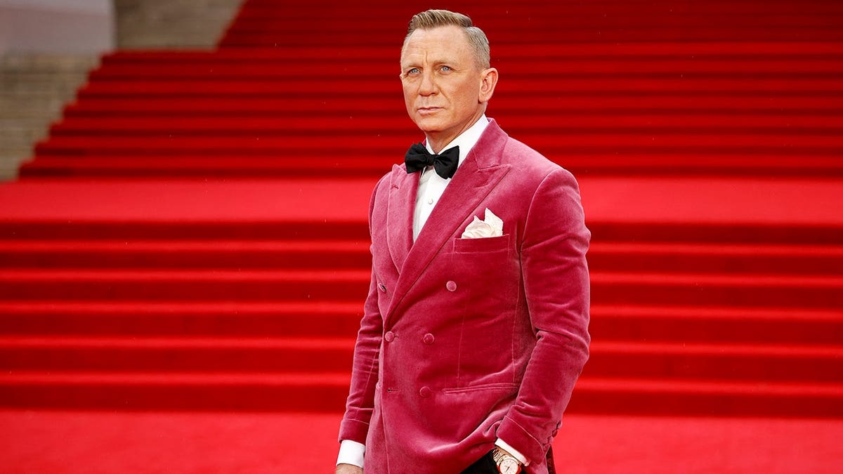 English actor Daniel Craig posing on red carpet at Royal Albert Hall in London