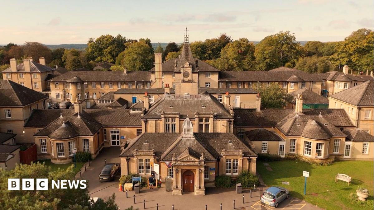 An aerial image of the hospital looking very Victorian and grand.
