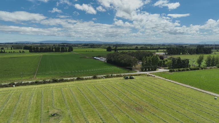 Image of a farm taken from a drone.