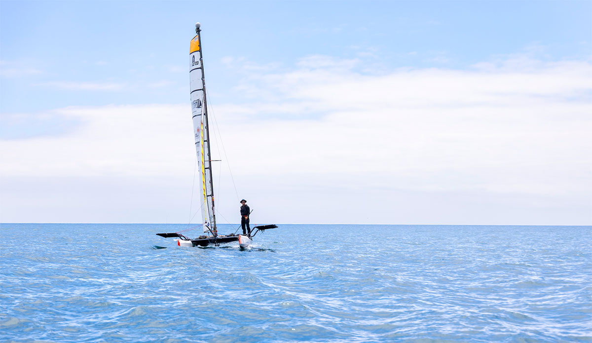 Chris Bertish on catamaran