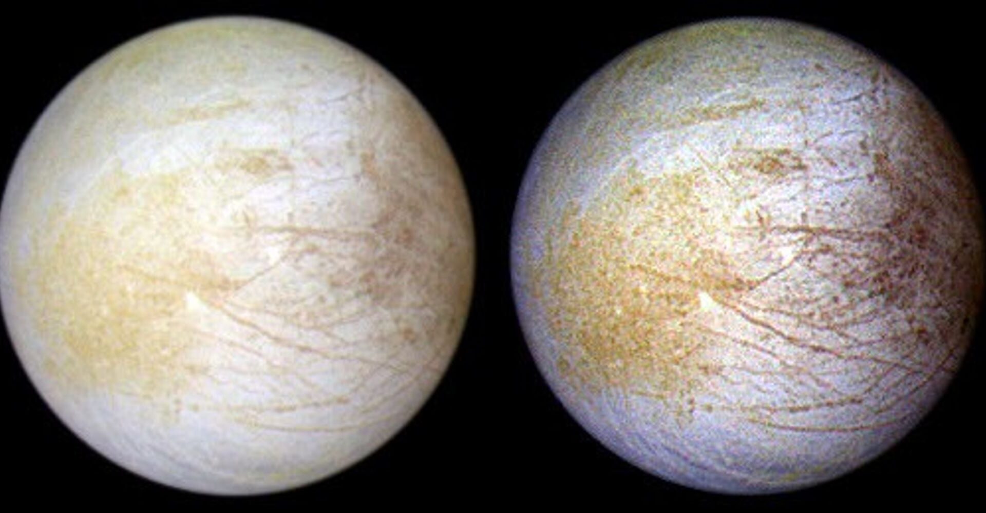 Beneath Europa’s fractured ice may be an ocean containing more liquid water than all of Earth’s oceans combined, kept warm in complete darkness by the gravitational pull of Jupiter