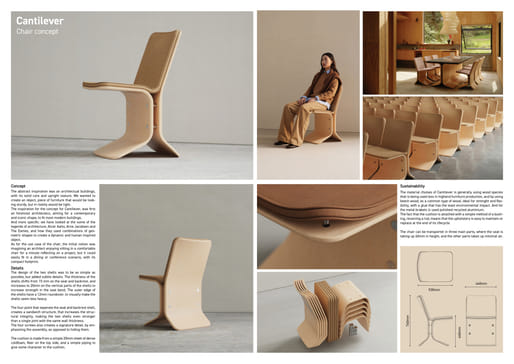 Second Place: Cantilever Chair by Marcus Hannibal Sigvardt​ (United States)