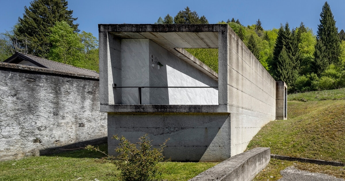 three alpine cemeteries emerge between stone walls and mountain horizons