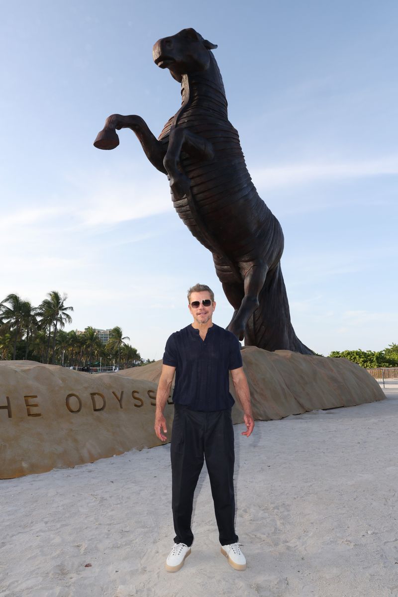 Matt Damon attends a special ODYSSEY Miami Photo call presented by Universal Pictures on June 26, 2026 in Miami