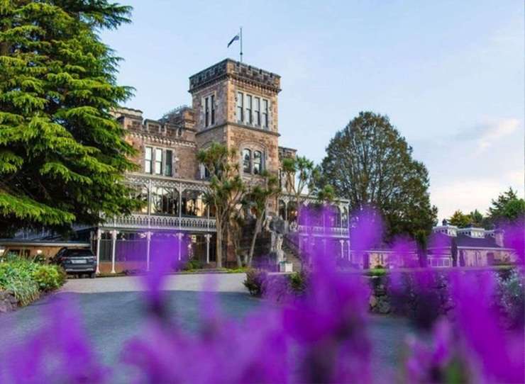 Earnscleugh Castle owners Marco Creemers and Ryan Sanders. Their budget blowout was a highlight of this year's Grand Designs New Zealand. Plasterer John Seddon worked on the ceilings. Photo / TVNZ