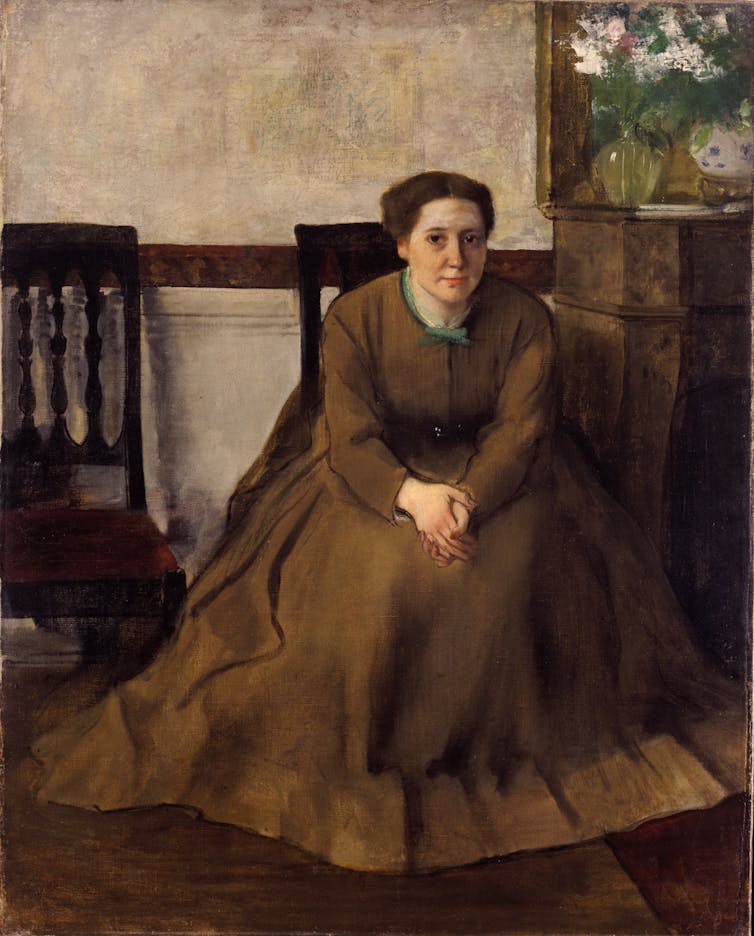 Oil painting of a woman.
