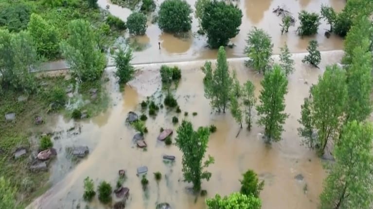 Flooding in Lesterville, Missouri on July 10.