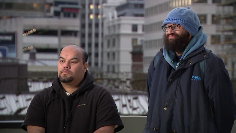 Former Wellington rough sleepers Brucey and Papa Smurf