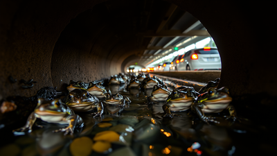 France built special underground tunnels beneath its roads to help thousands of migrating frogs and salamanders survive every year