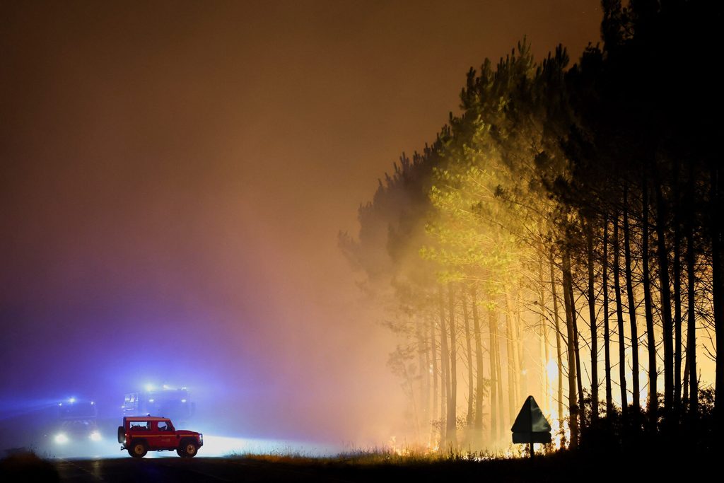 Wildfire in the Gironde department