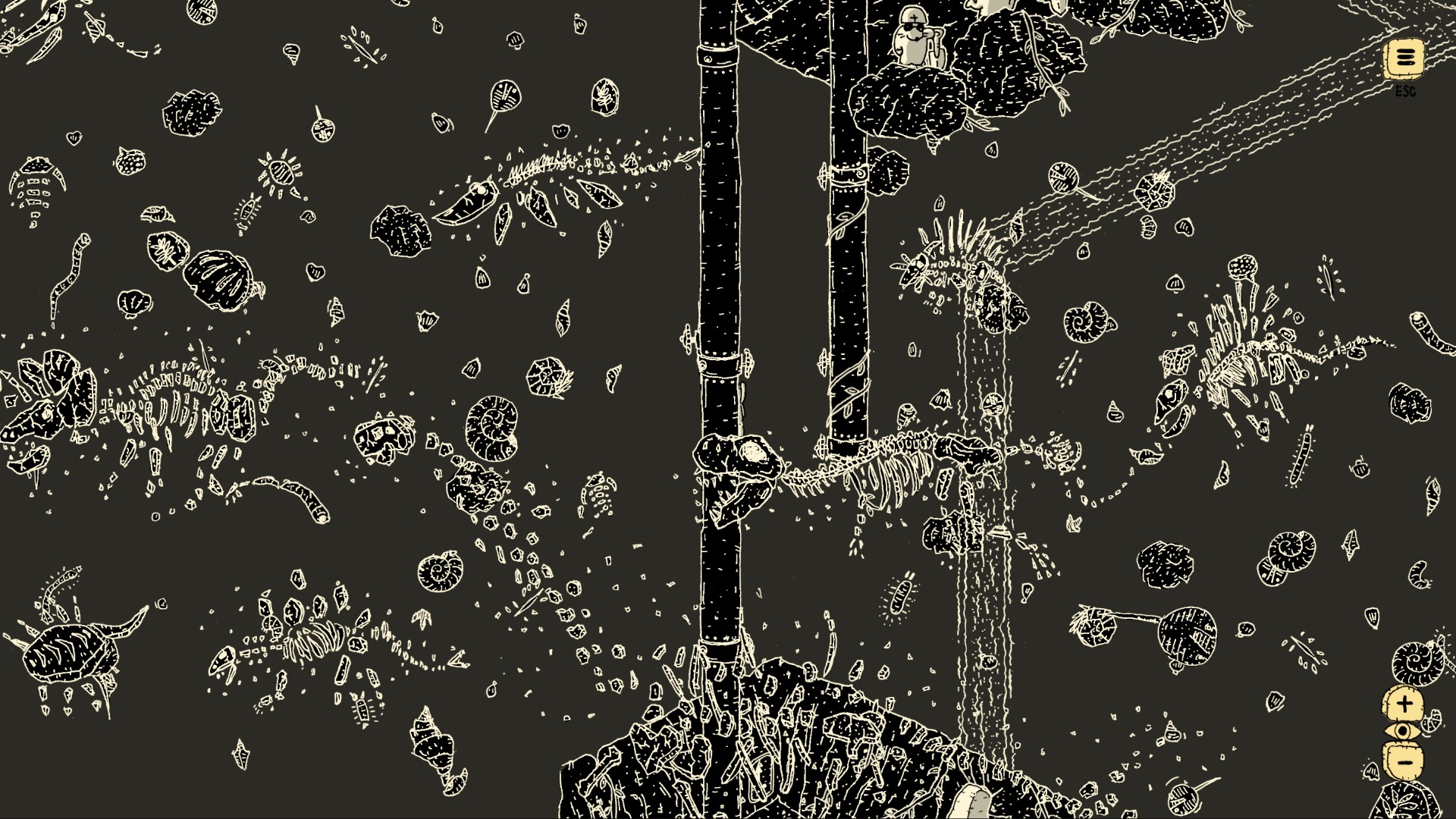 Artwork from hand-drawn indie game Finding Polka