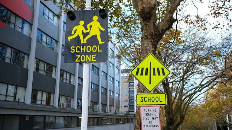A school zone sign in pictured New Zealand. File photo.