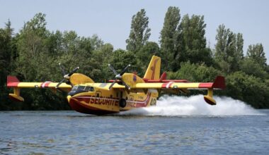 Planes scoop up water from River Seine to battle wildfire near Paris