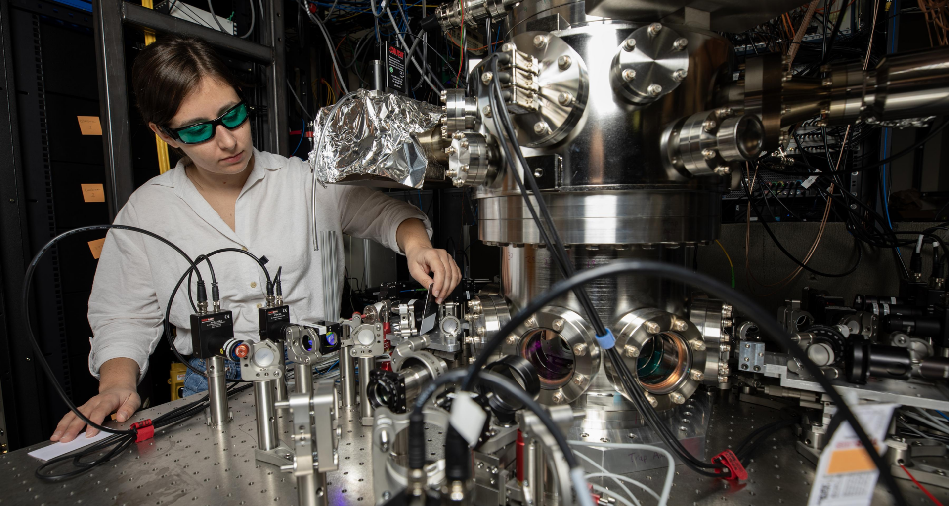 GTRI Research Scientist Darian Hartsell makes adjustments