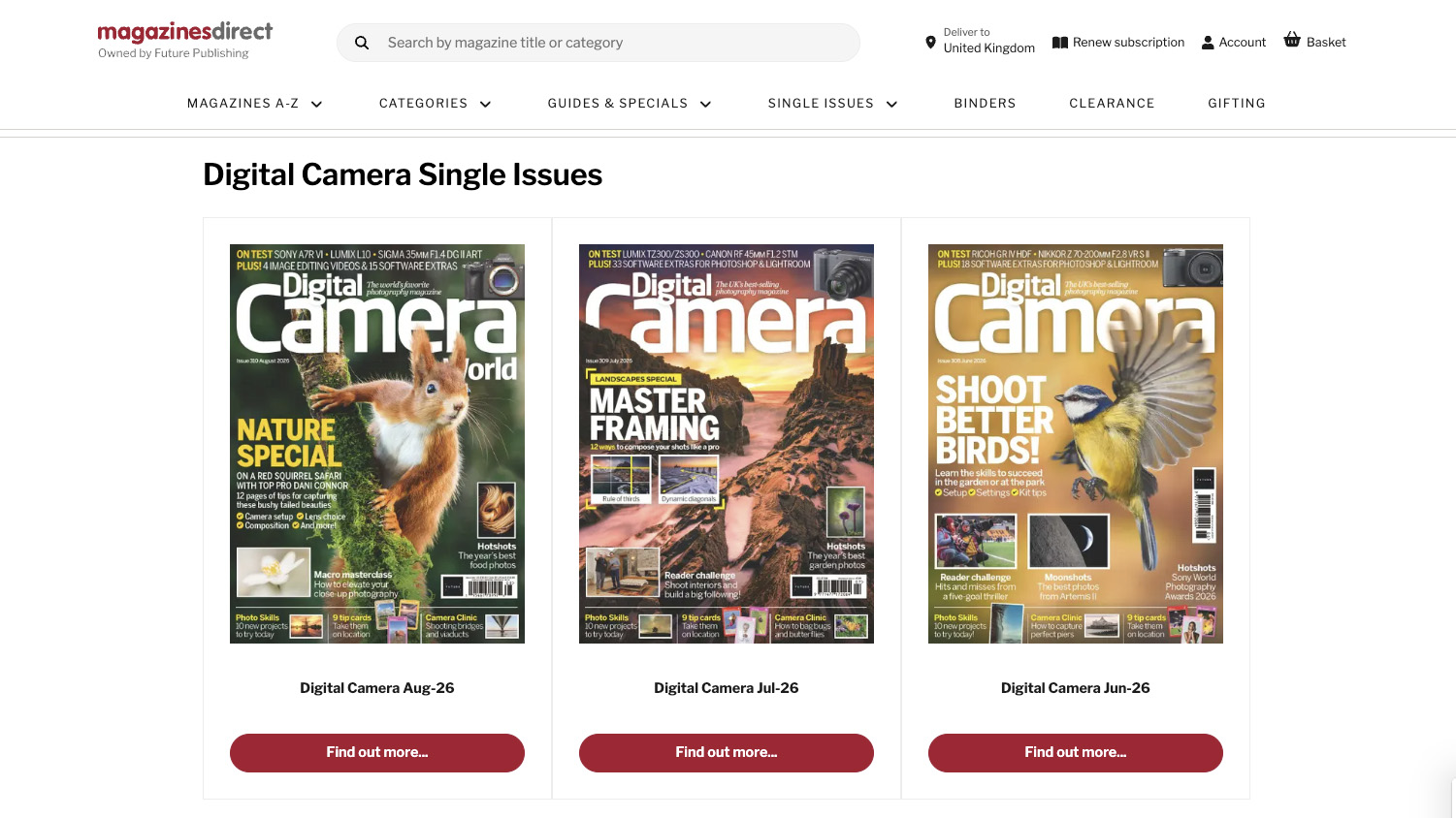 Digital Camera magazine landing page for buying single back issues of the magazine: https://www.magazinesdirect.com/az-single-issues/6936939/digital-camera-magazine-single-issue.thtml