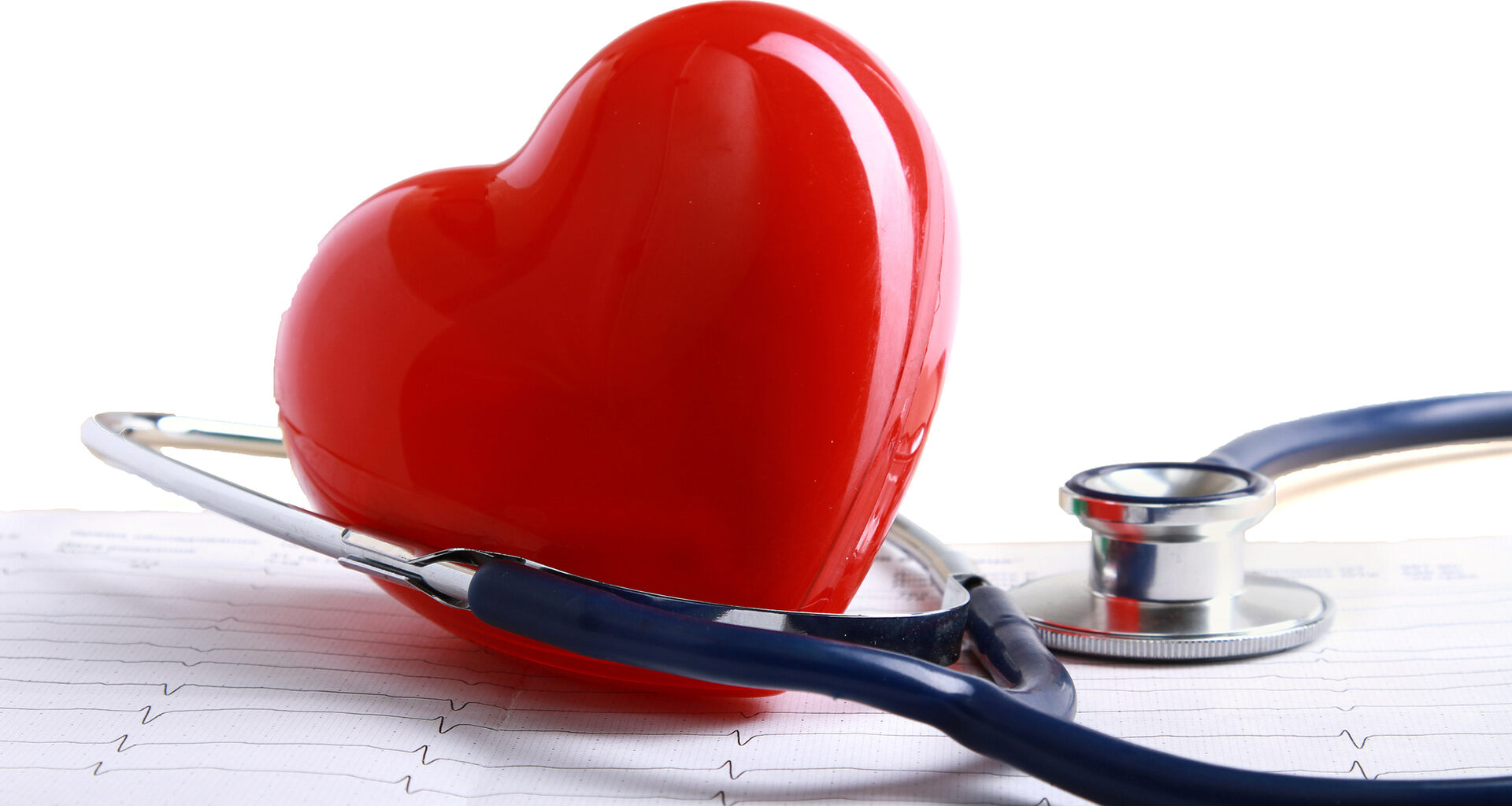 Red heart and a stethoscope.