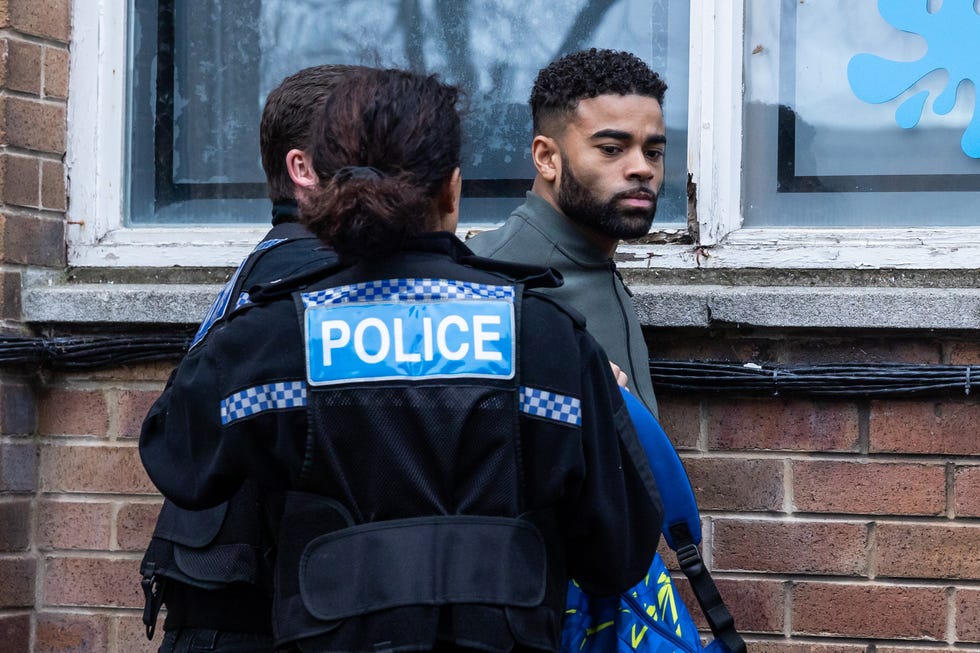 Prince McQueen arrested in Hollyoaks prince mcqueen arrested in hollyoaks