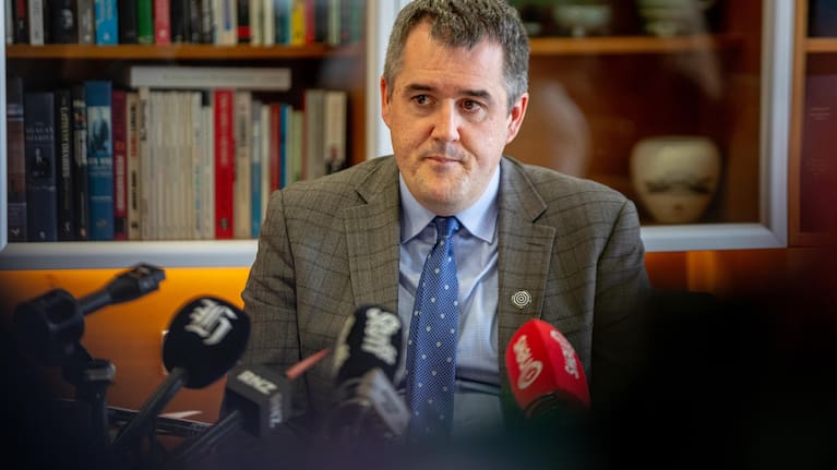 Housing Minister Chris Bishop announcing a major social housing shake-up at Parliament on May, 21 2026 (file image).