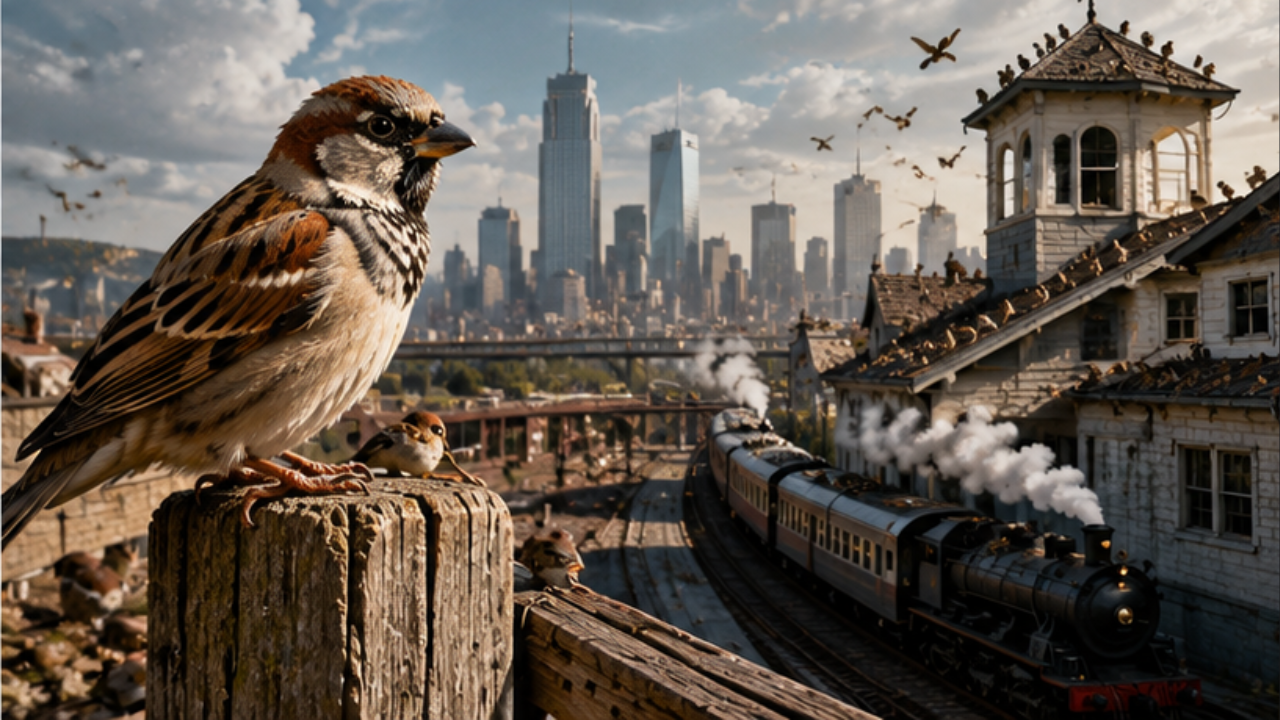 Image: AI How an 1860s bird introduction turned house sparrows into a widespread invasive species