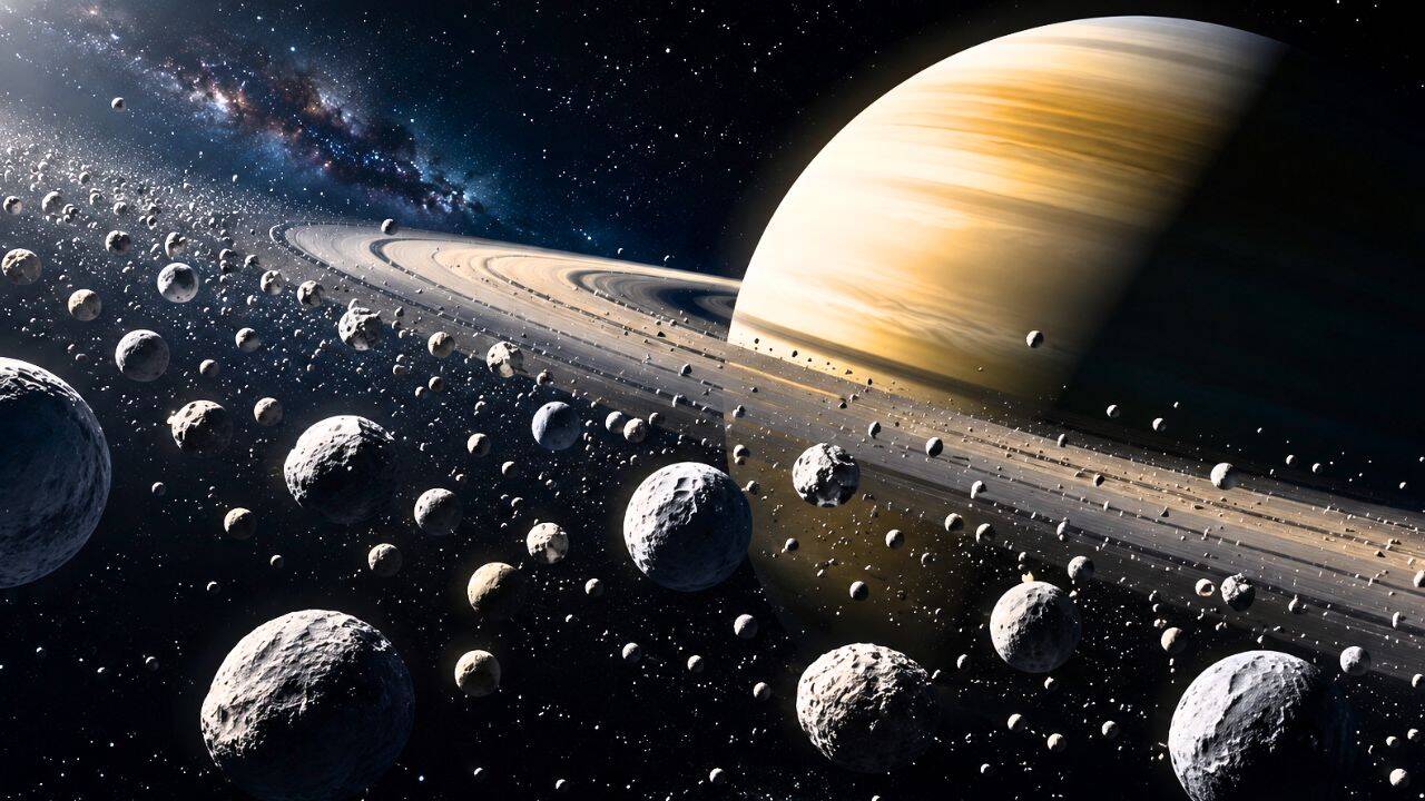 PC: AI Generated How astronomers discovered 128 previously unknown moons around Saturn