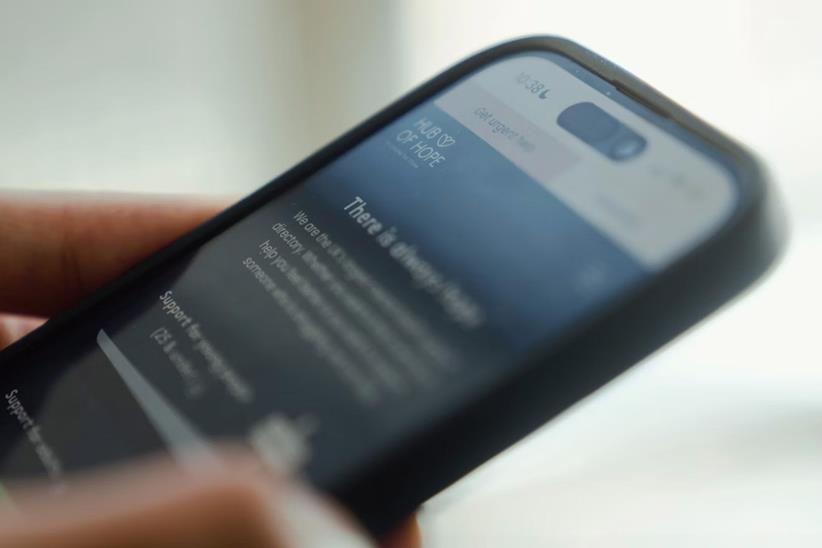 The Hub of Hope app in action