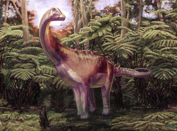 Life reconstruction of the Antarctic titanosaur. Image credit: Andrew McAfee, Carnegie Museum of Natural History.