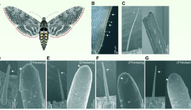 Reda Ismaieel et al. examined the olfactory capabilities of the wings of the tobacco hawkmoth (Manduca sexta). Image credit: Reda Ismaieel et al., doi: 10.1242/jeb.252047.