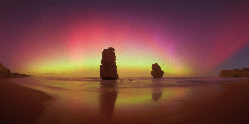 Honorable mention, Nightscapes category: Gibson Steps Southern Lights by Baillie Farley, David Malin Awards 2024