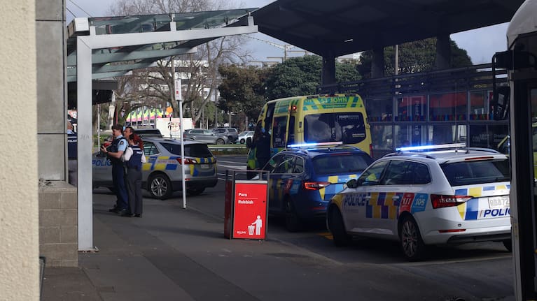 Images sent to 1News showed emergency services parked outside the court building.